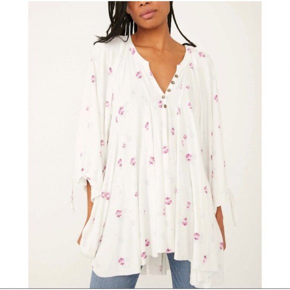 Free People/ We The Free Winter Sun Tunic Floral Print Cinnamon Combo XS NWT - Picture 2 of 14